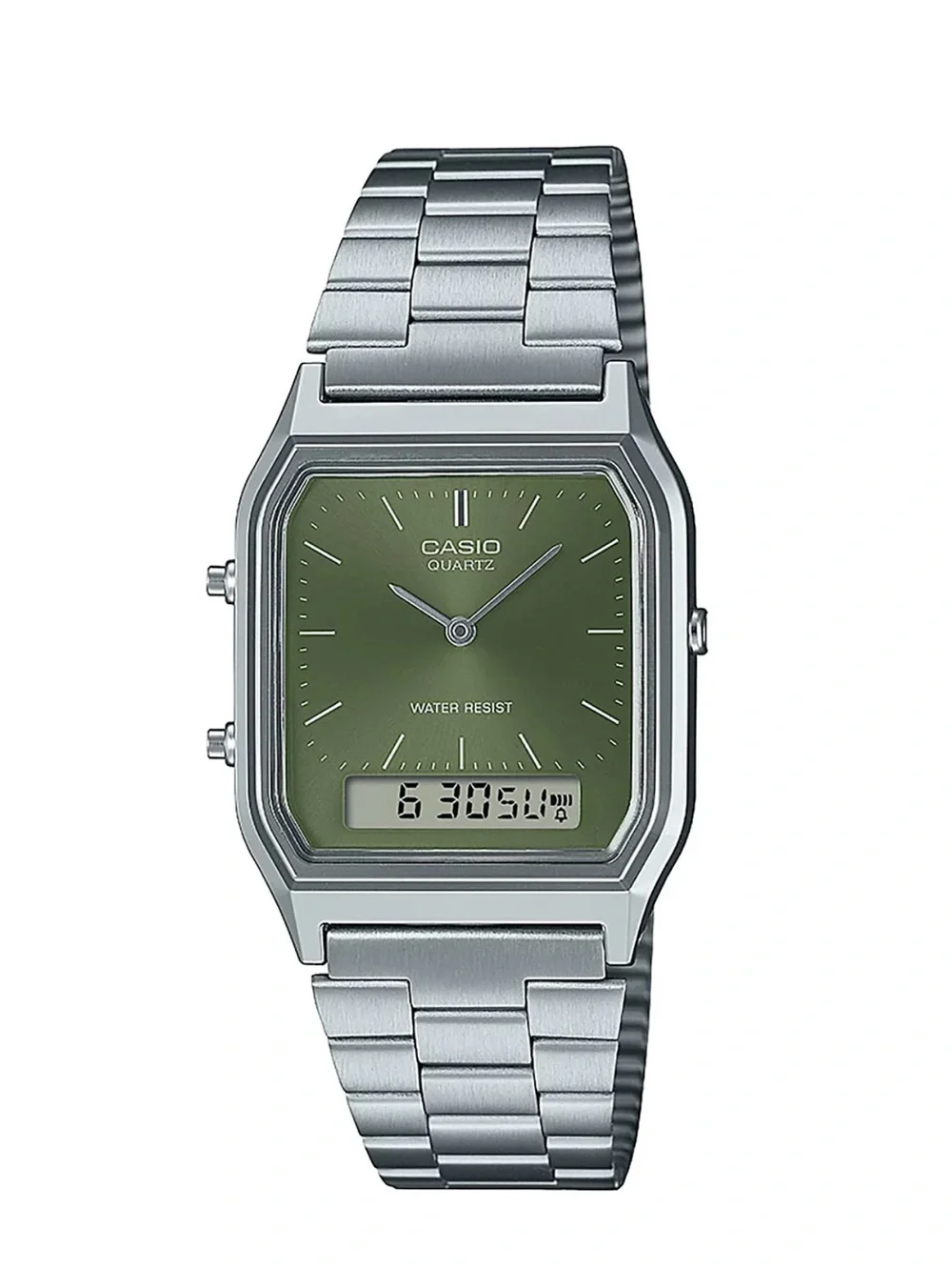 Casio Unisex Silver Tone Stainless Steel Watch, 29.8mm